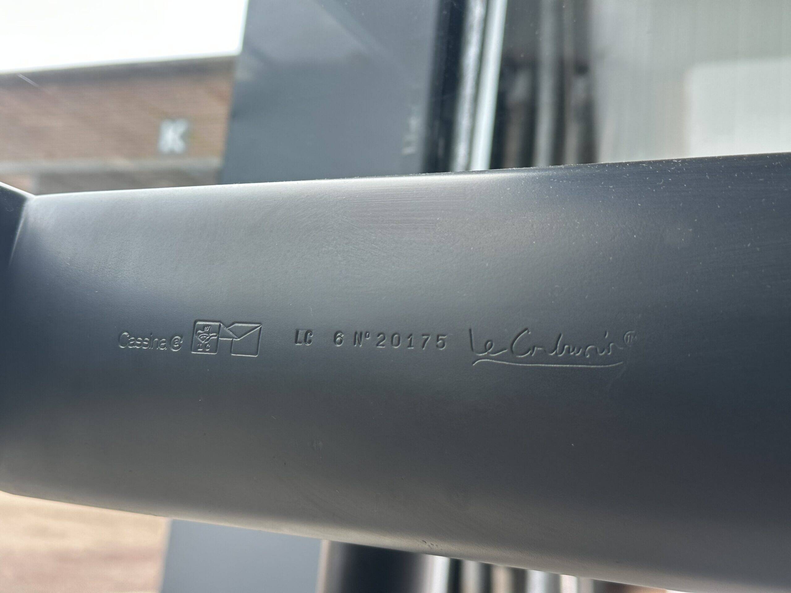 LC6 glass and metal dining table by Le Corbusier et al. for Cassina 1990s