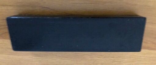 Pen tray in black lacquered wood painted floral decoration