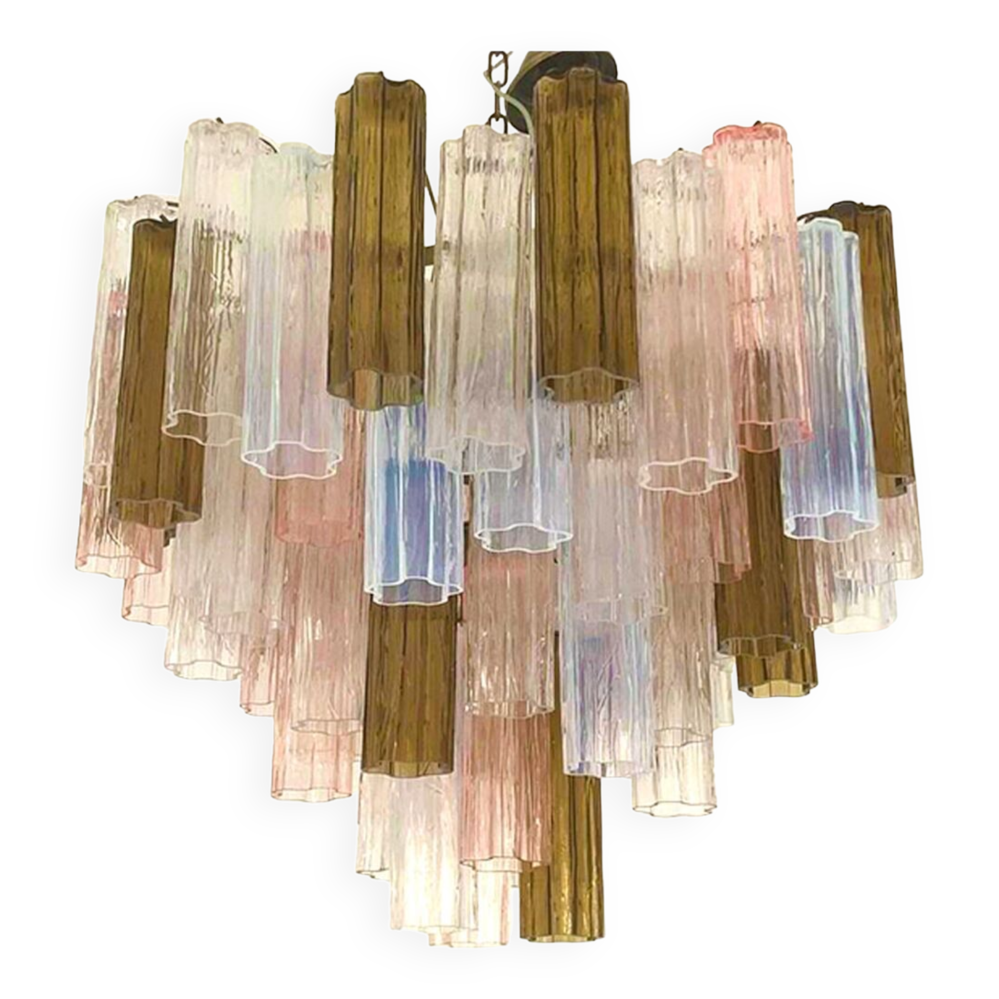 Lustre en verre multicolore « tronchi » brunito murano d75