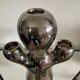 Vintage ceramic cactus candle holder in chrome