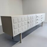 Antique geometric brutalist sideboard design from the 60s Musterring