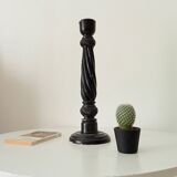 Large antique carved wooden candlestick