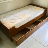 Scandinavian teak bed 70s-80s