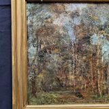 Tableau impressionniste Huile sur toile - scène animée circa 1870, signé Emmanuel MEYER (1836-1902)