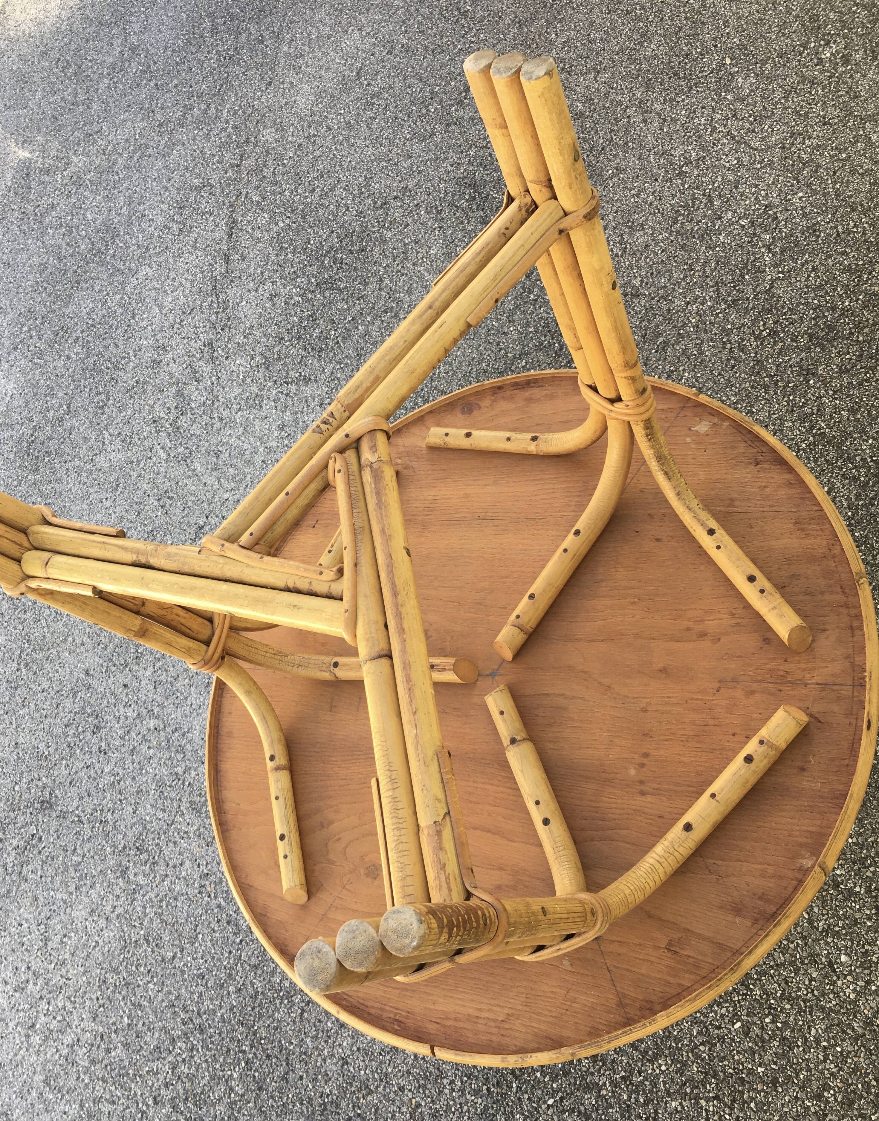 Round rattan coffee table Audoux-Minnet