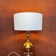 VINTAGE 1970 LARGE FORMAT LAMP CHROME BASE 1 BRUSHED ALUMINIUM BALL DO