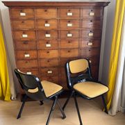 Black back chairs by G. Piretti & E. Ambas, Italy, 1980s