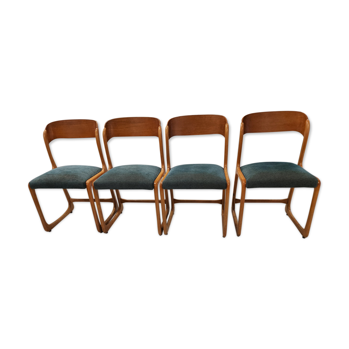 Suite of 4 Baumann chairs model Vintage sleigh 1970s