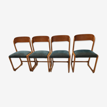 Suite of 4 Baumann chairs model Vintage sleigh 1970s