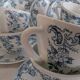6 cups and saucers Rivanel in vintage 70's opaline