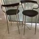 Lot of 2 bar stools compar stainless steel leather
