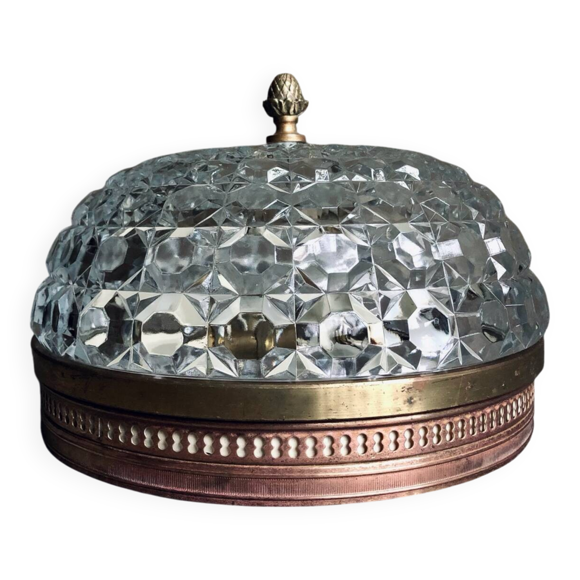 Antique luminaire glass and bronze house lucien gau