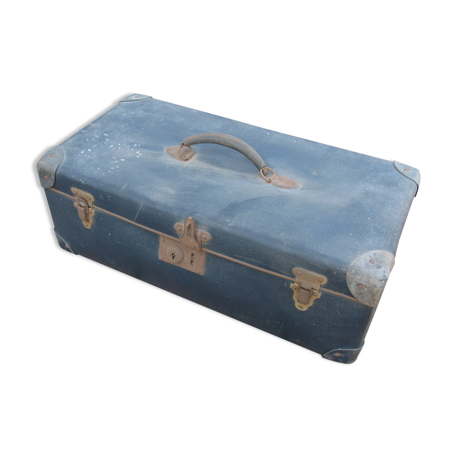Old blue suitcase
