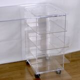 Late 20th Century Modern Transparent Lucite Desk With Adjustable Drawer Compartment