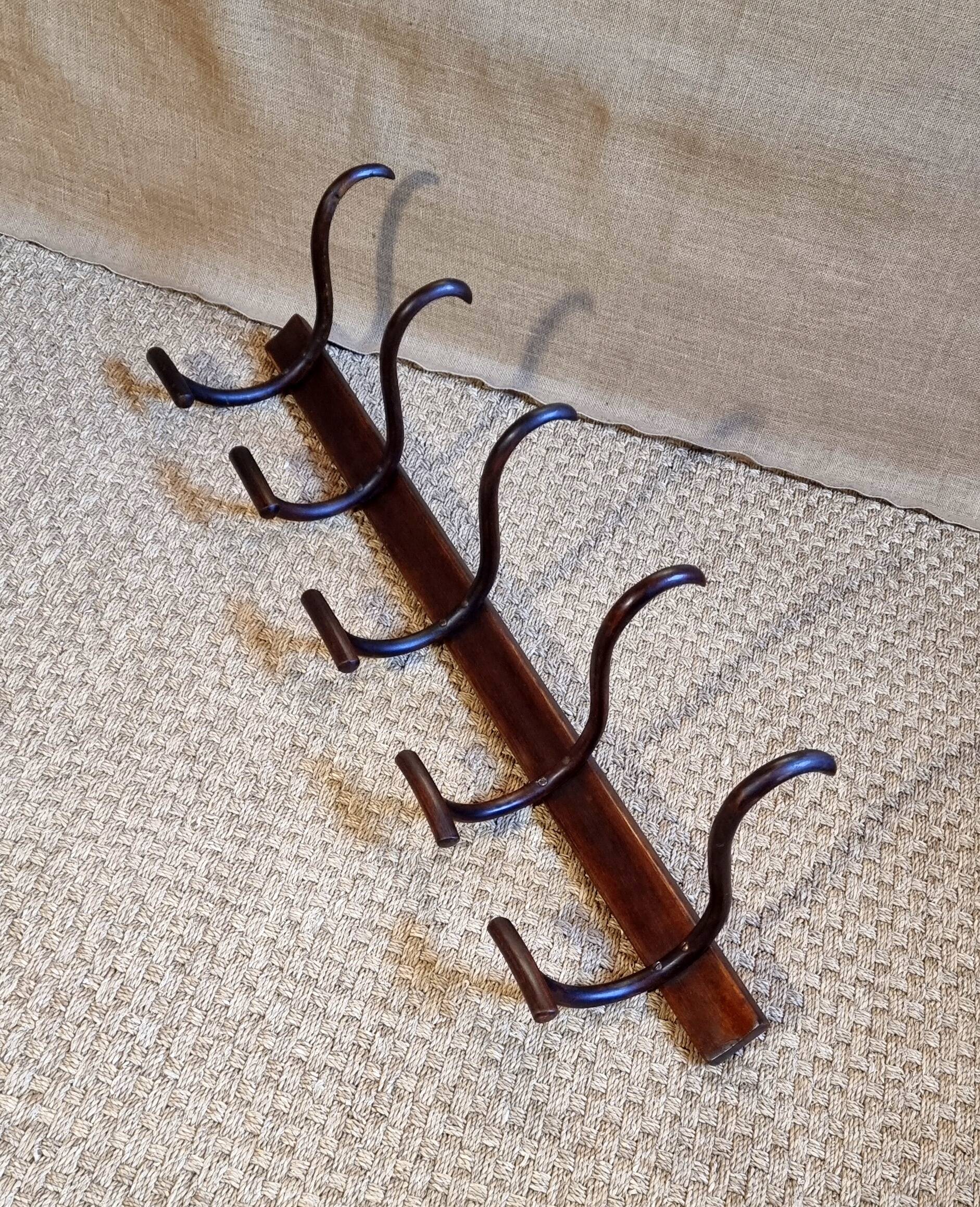 Fischel 5-hook bistro wall coat rack from the 20s