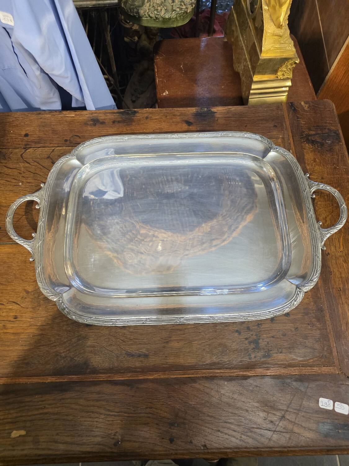 Silver-plated metal tray from the mid-20th century