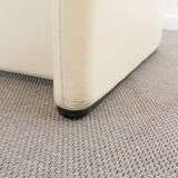 Maralunga 2-seater sofa in white leather by Vico Magistretti for Cassina