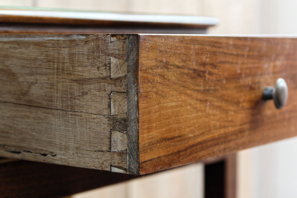 Bedside table, sofa tip - rosewood and brass plate
