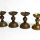 4 rare large heavy Mid Century brass candlesticks from a Bavarian church