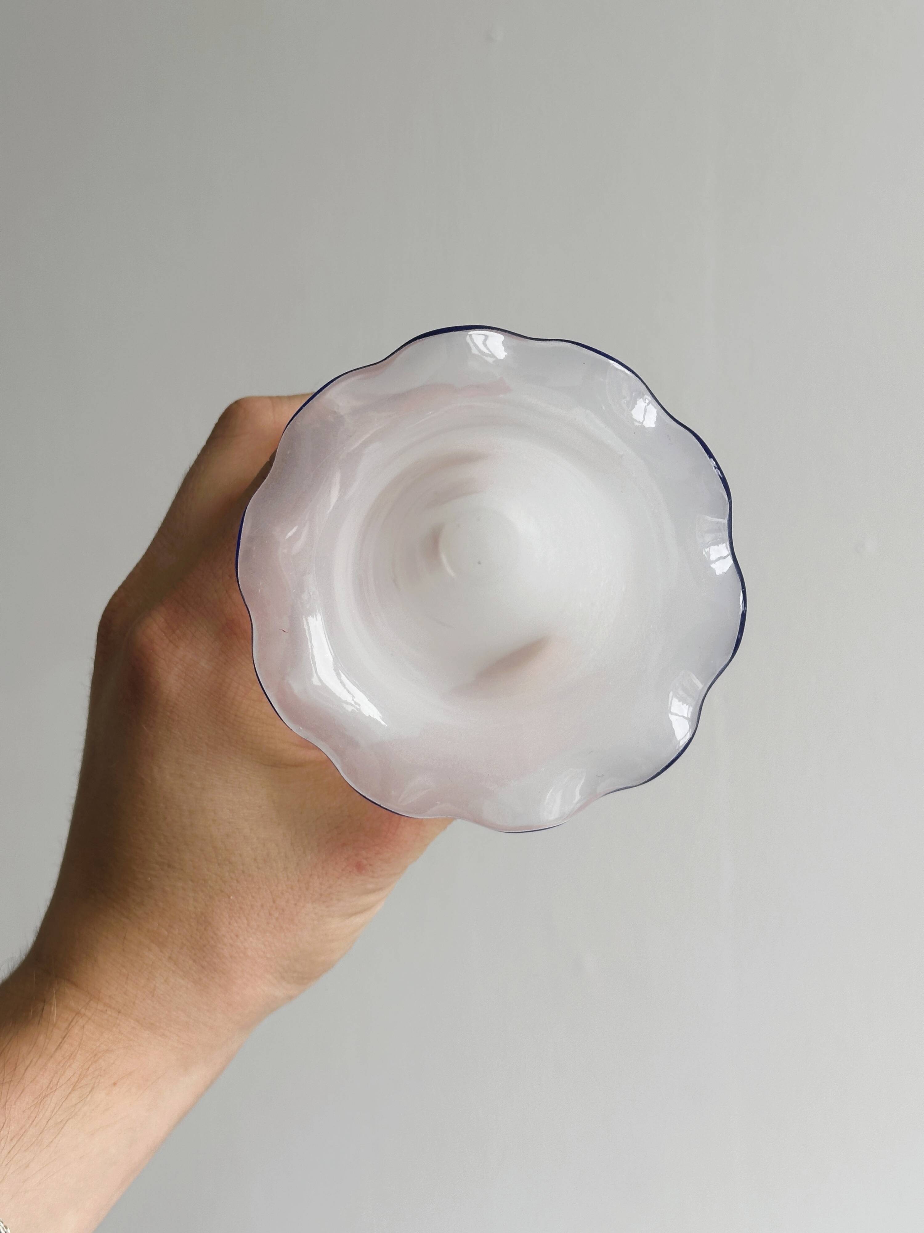 Pair of antique white opaline vases