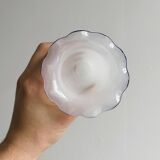 Pair of antique white opaline vases