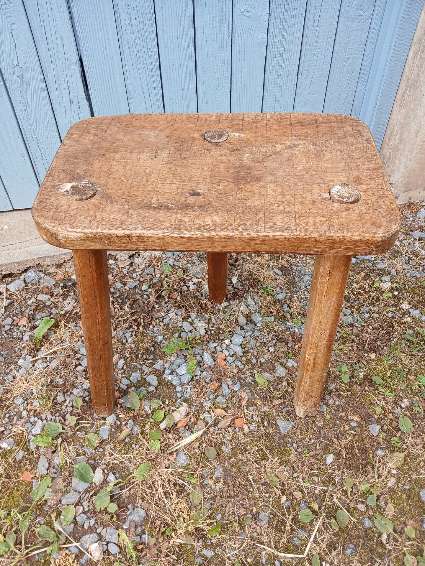 Antique wooden tripod stool