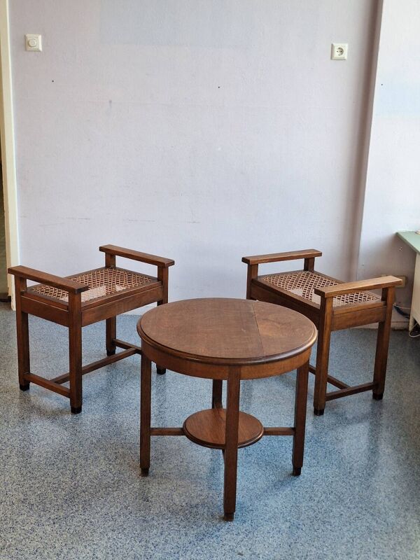 Ensemble meubles d' entrée de l'école d'Amsterdam/ Art Deco années 1930