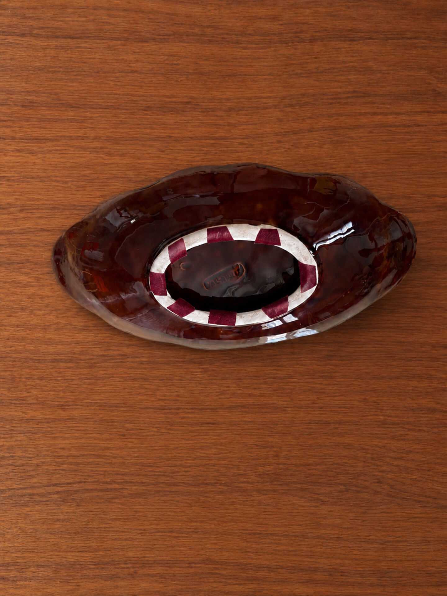 Large Vallauris bowl in glazed ceramic, free form – vintage