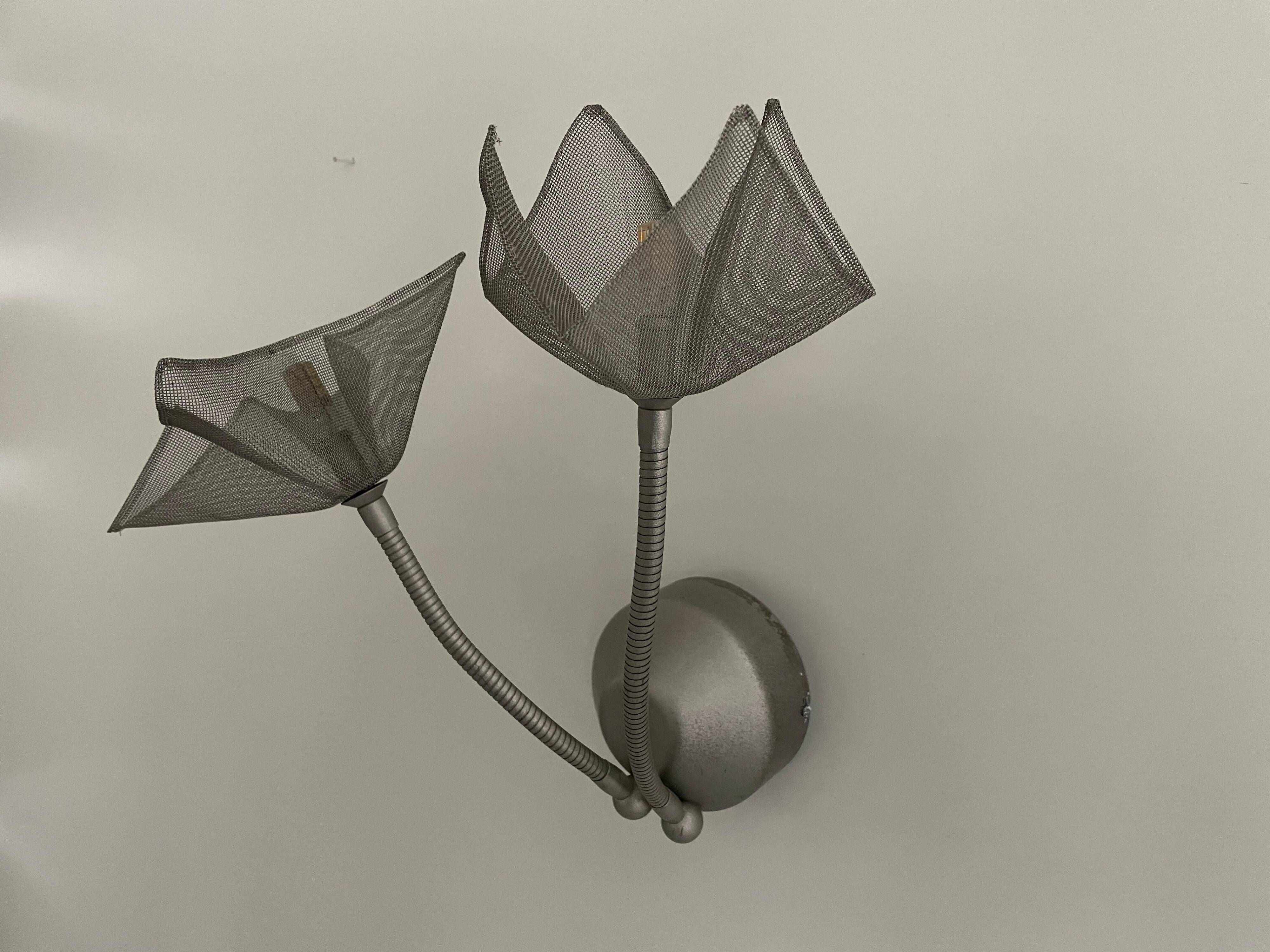 Rare appliqué simple Post Modern Mesh Flowers Design, 1980s, Belgium