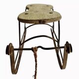 Luge alsacienne en fer forgé et bois, XIXème s.