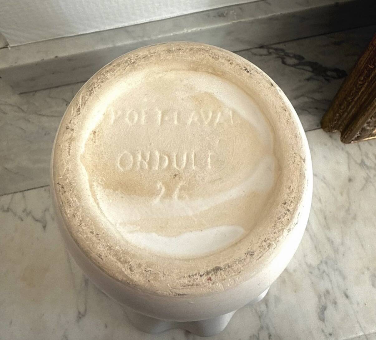 Vase Poët-Laval décor anémones et col tulipe - années 60-70