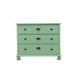 Solid pine chest of drawers painted green, three drawers, Denmark 1950s
