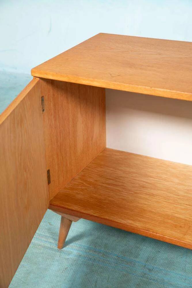 Vintage Scandinavian wall unit in oak veneer – 1960s
