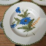 Set of 3 decorative deep plates with floral decoration