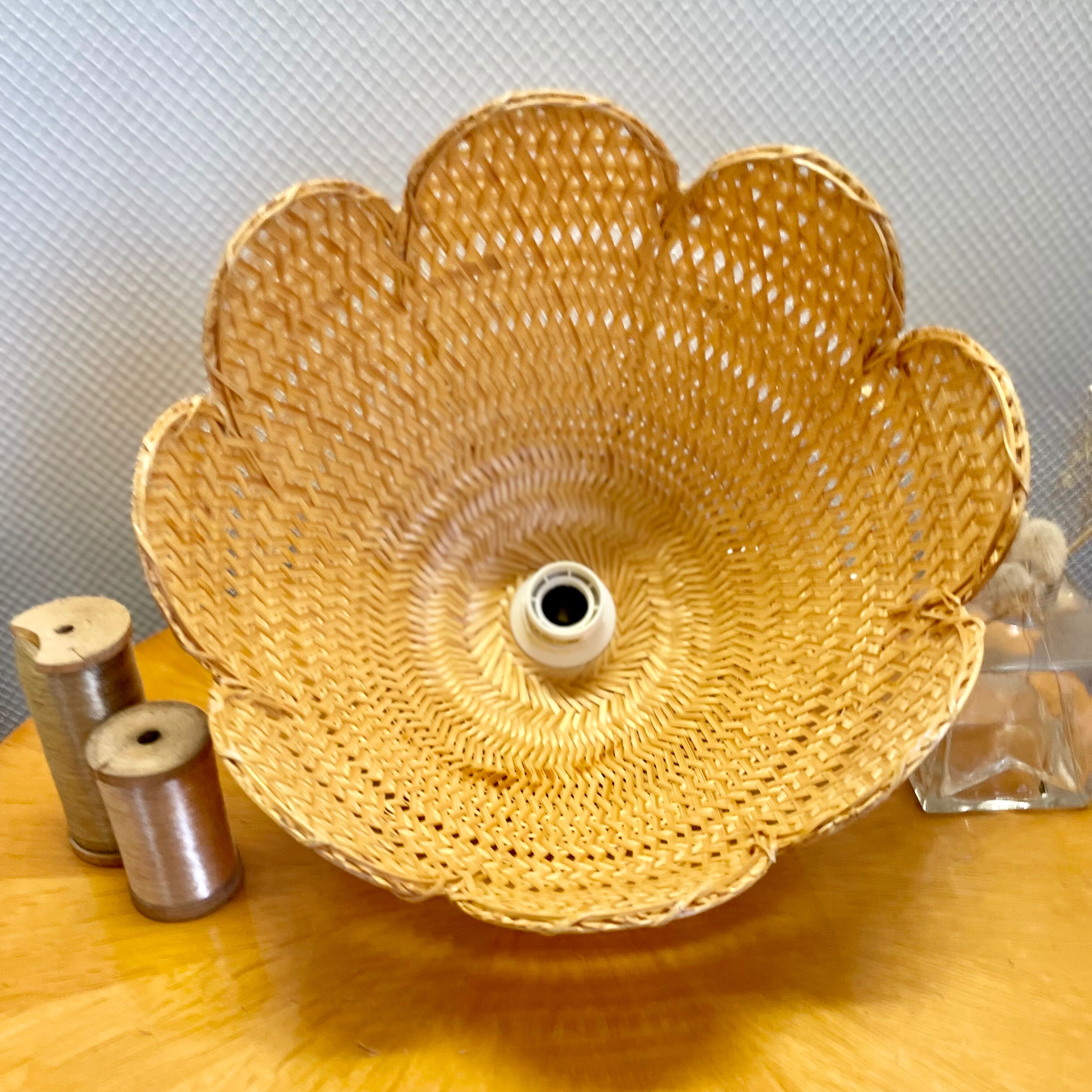 Suspension flower rattan wicker vintage