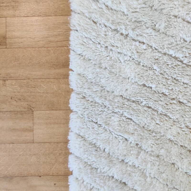 Béni Ouarain rug white Shaggy 105x165 cm