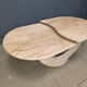 Vintage two tier travertine coffee table, 1970s