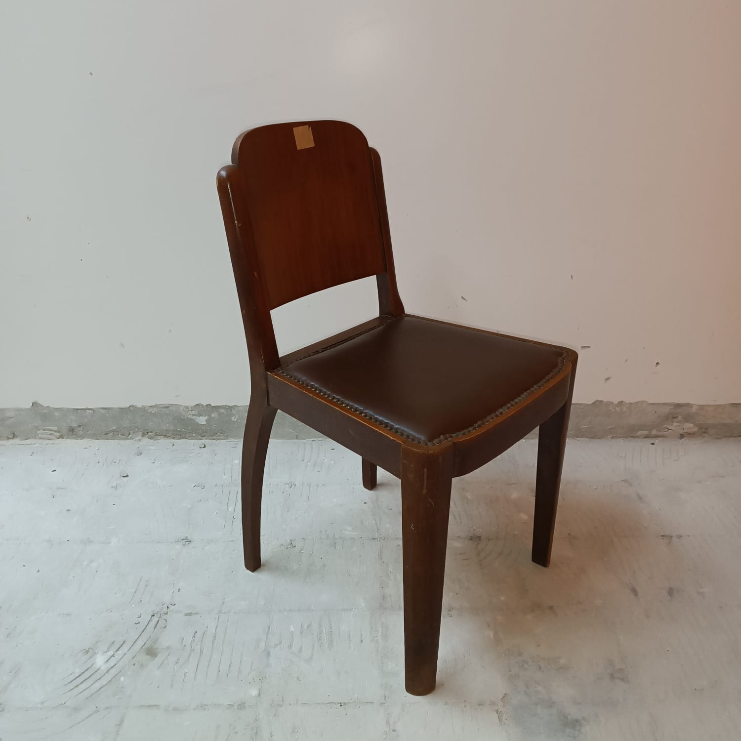 Leather and wood office chair