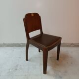 Leather and wood office chair