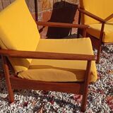 Pair of teak armchairs