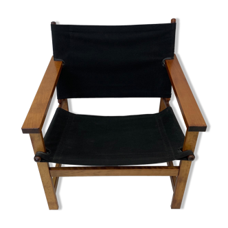 Mid-century desgn safari chair by Hyllinge Møbler Denmark , 1970’s