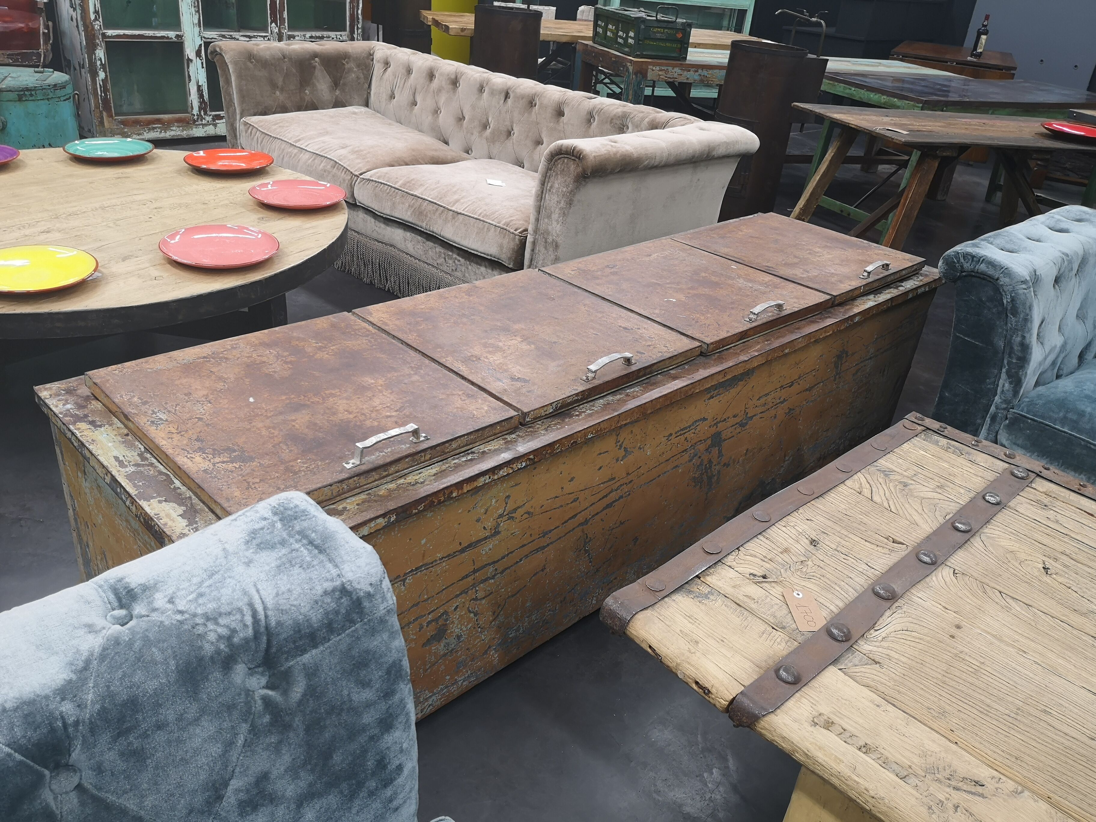 Former boat fridge turned decoration chest