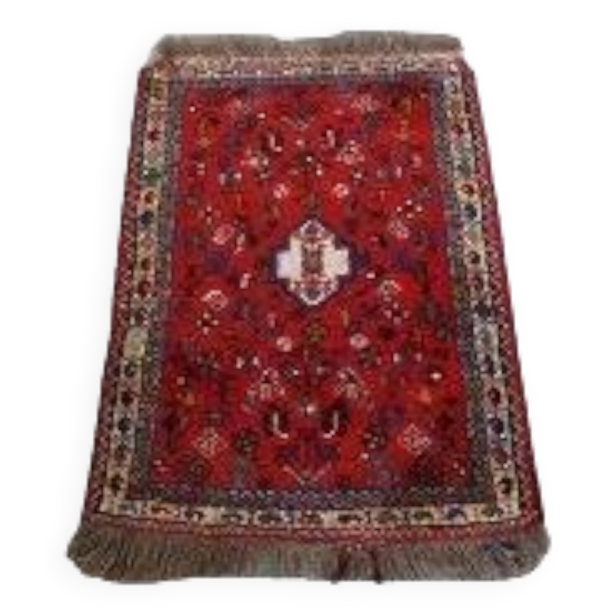 Good quality old oriental rug 100x73cm in red color