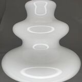 Large wavy white opaline pendant lamp