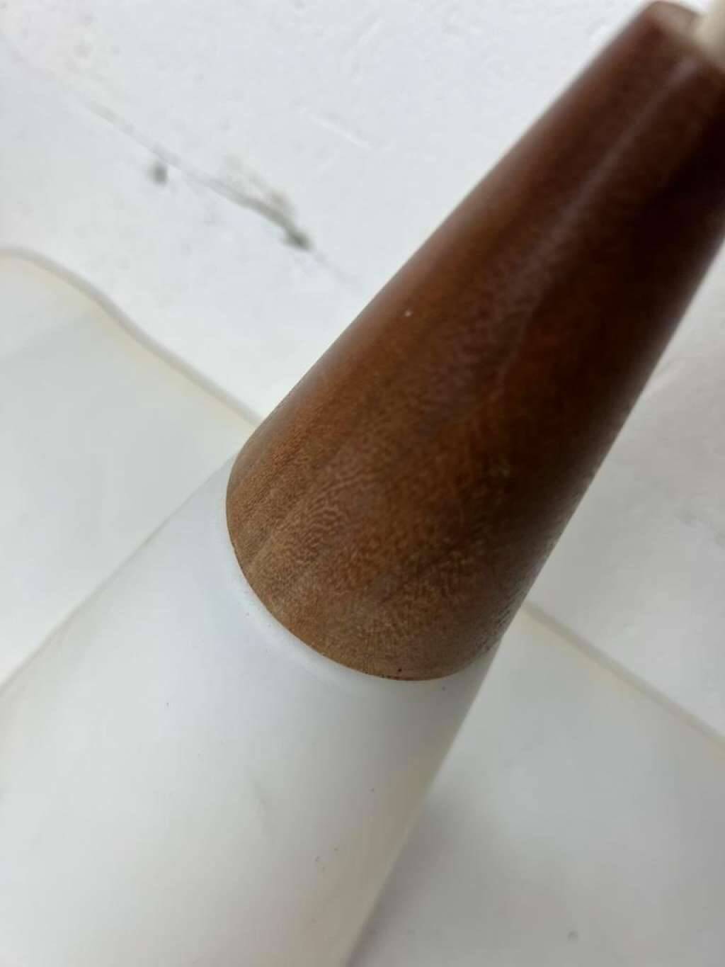 Vintage chandelier with wood accents