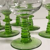 Green footed wine glasses