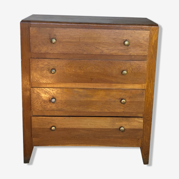 Chest of drawers 1950 foot compass light oak