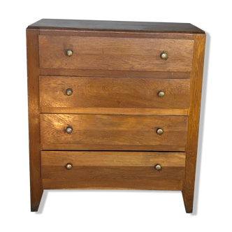 Commode 1950 pied compas chêne clair