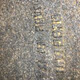 Italian mid-century Goffredo Reggiani arc floor lamp with white plexiglass shade