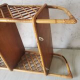 Vintage rattan wall shelf